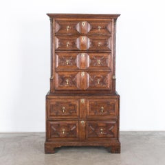 Antique Highboy Oak Drawer Chest