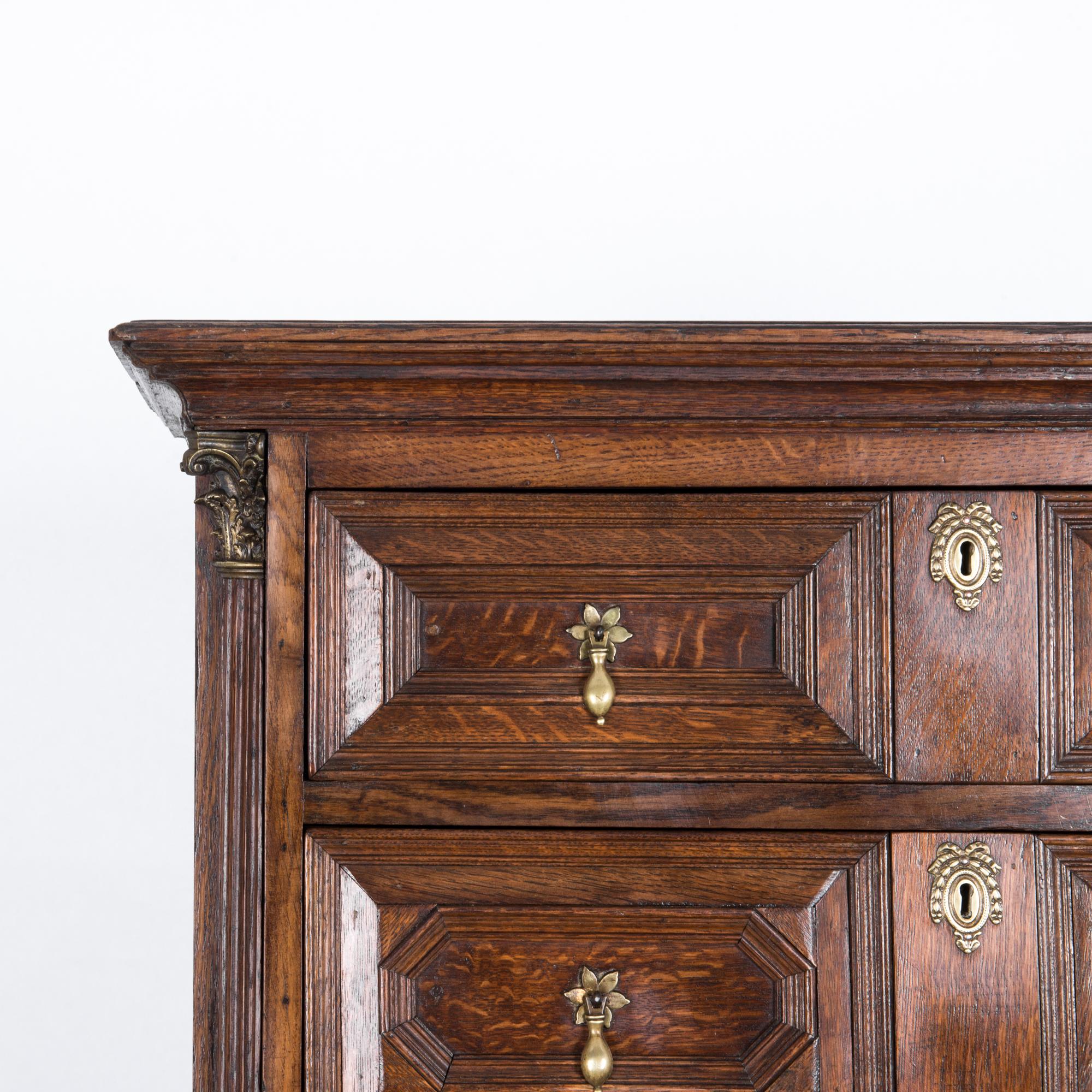 Victorian Antique Highboy Oak Drawer Chest