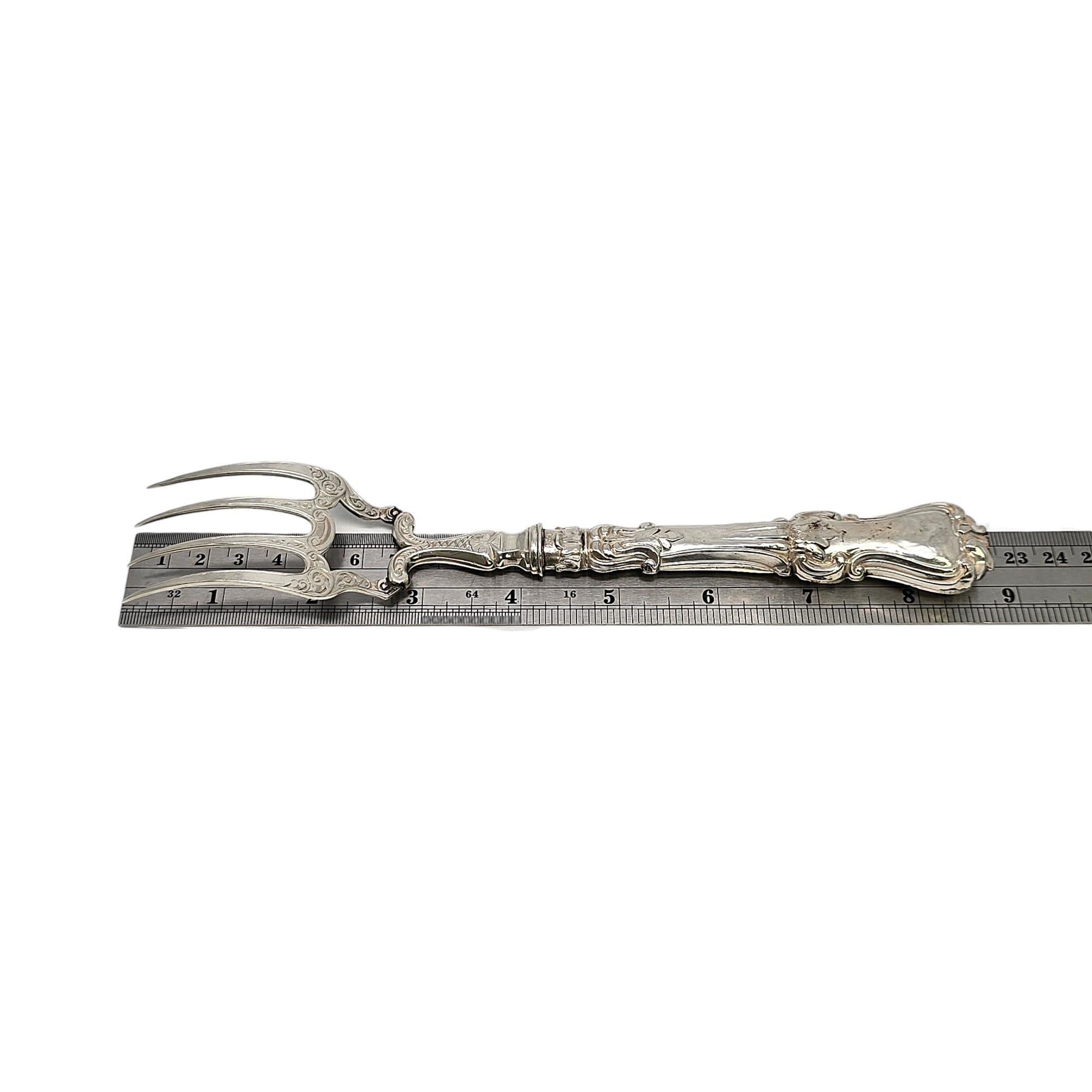 Antica forchetta da carne in argento sterling Hilliard & Thomason Birmingham Inghilterra #19930 in vendita 6