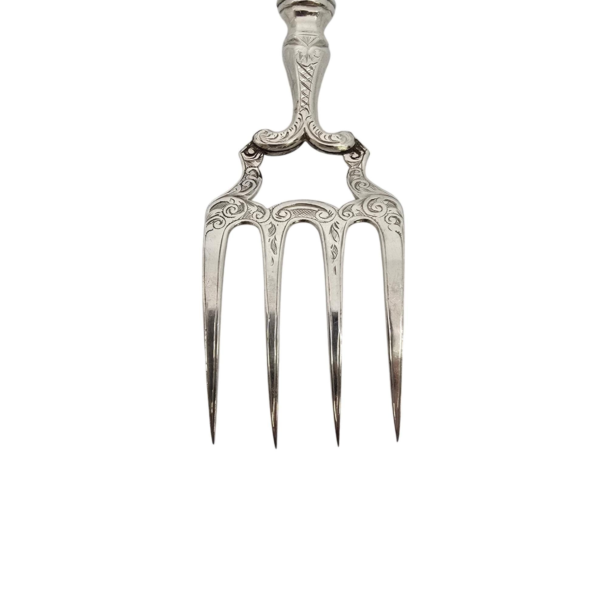 Antica forchetta da carne in argento sterling Hilliard & Thomason Birmingham Inghilterra #19930 in vendita 3