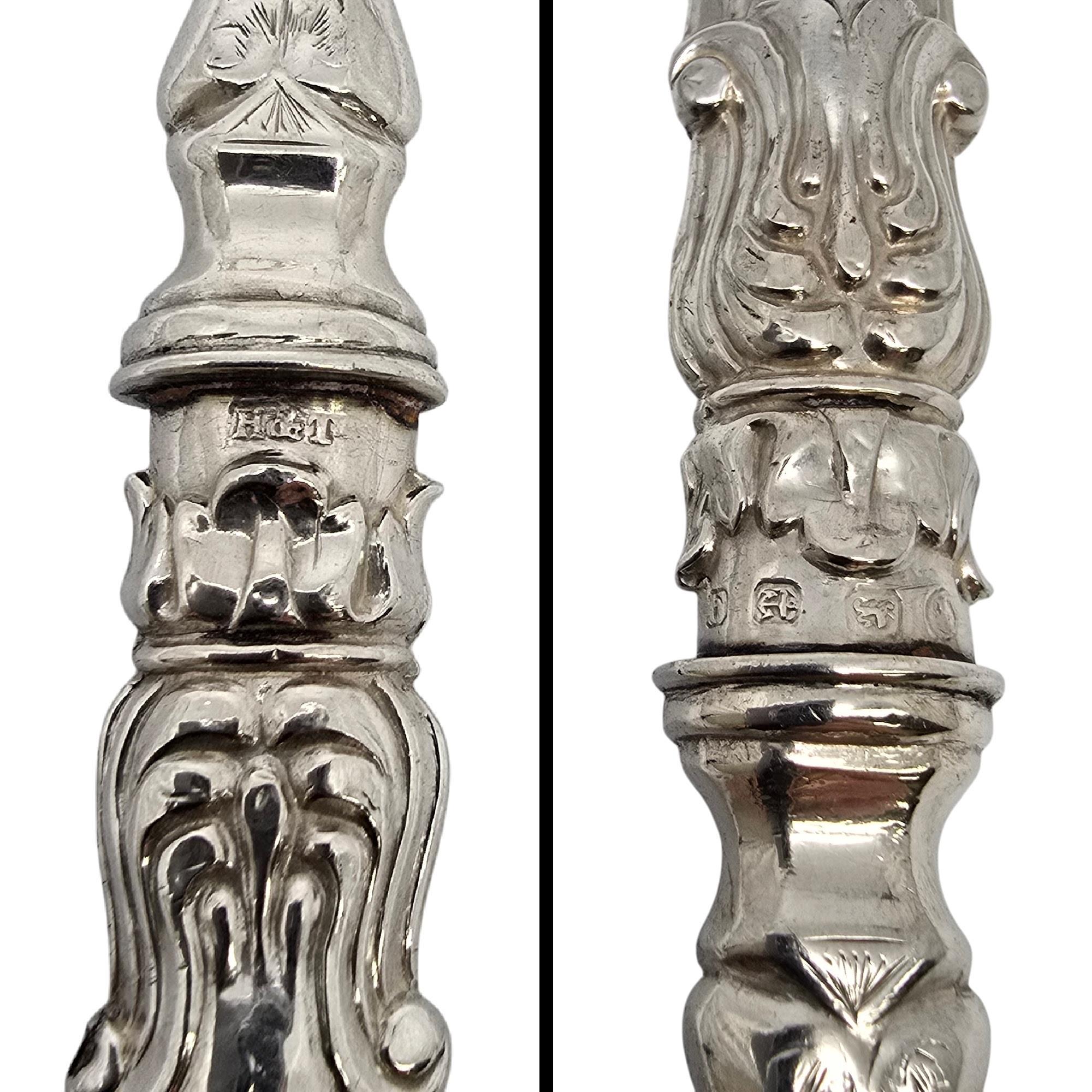 Antica forchetta da carne in argento sterling Hilliard & Thomason Birmingham Inghilterra #19930 in vendita 5