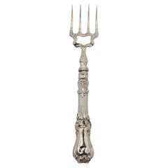 Antique Hilliard & Thomason Birmingham England Sterling Silver Meat Fork #19930