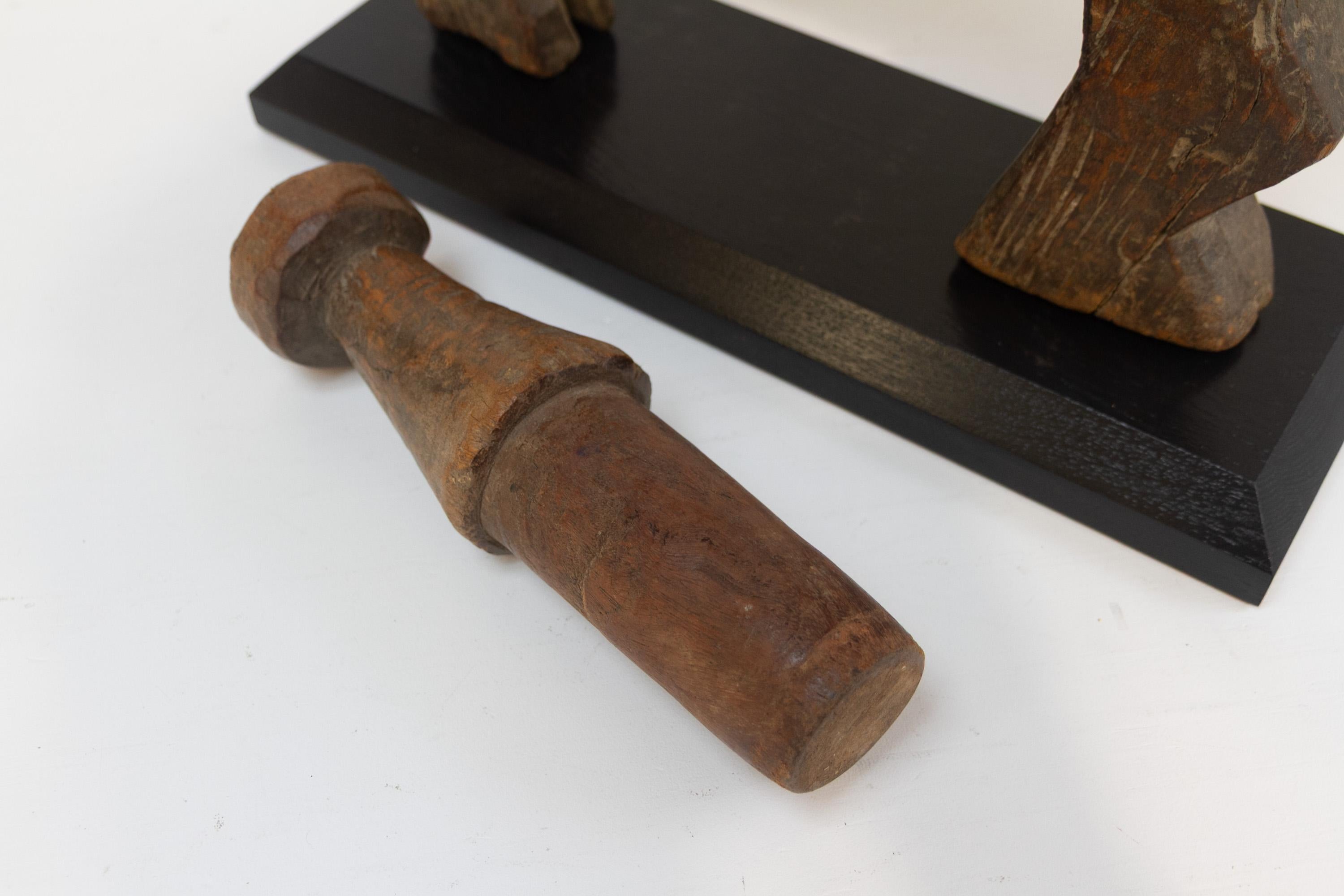 Ancien presse-purée zoomorphe en bois de l'Himachal Pradesh, Inde, années 1900. en vente 11