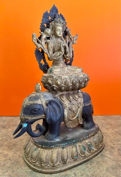 Antique Himalayan Bronze Bodhisattva on Elephant, Late 19th–Early 20th Century