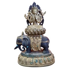 Antique Himalayan Bronze Bodhisattva on Elephant, Late 19th–Early 20th Century
