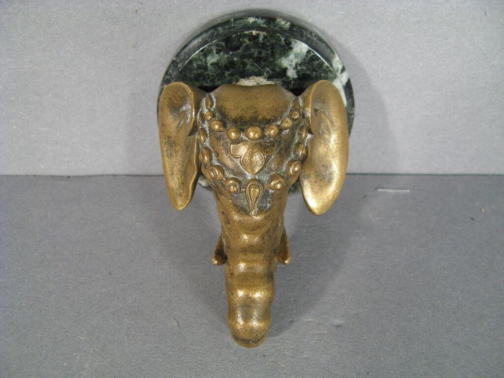 French Antique Hindu Elephant Head Bronze Paperweight -1Y70