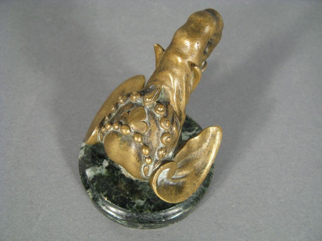 Antique Hindu Elephant Head Bronze Paperweight -1Y70 3