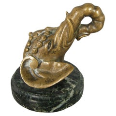 Antique Hindu Elephant Head Bronze Paperweight -1Y70