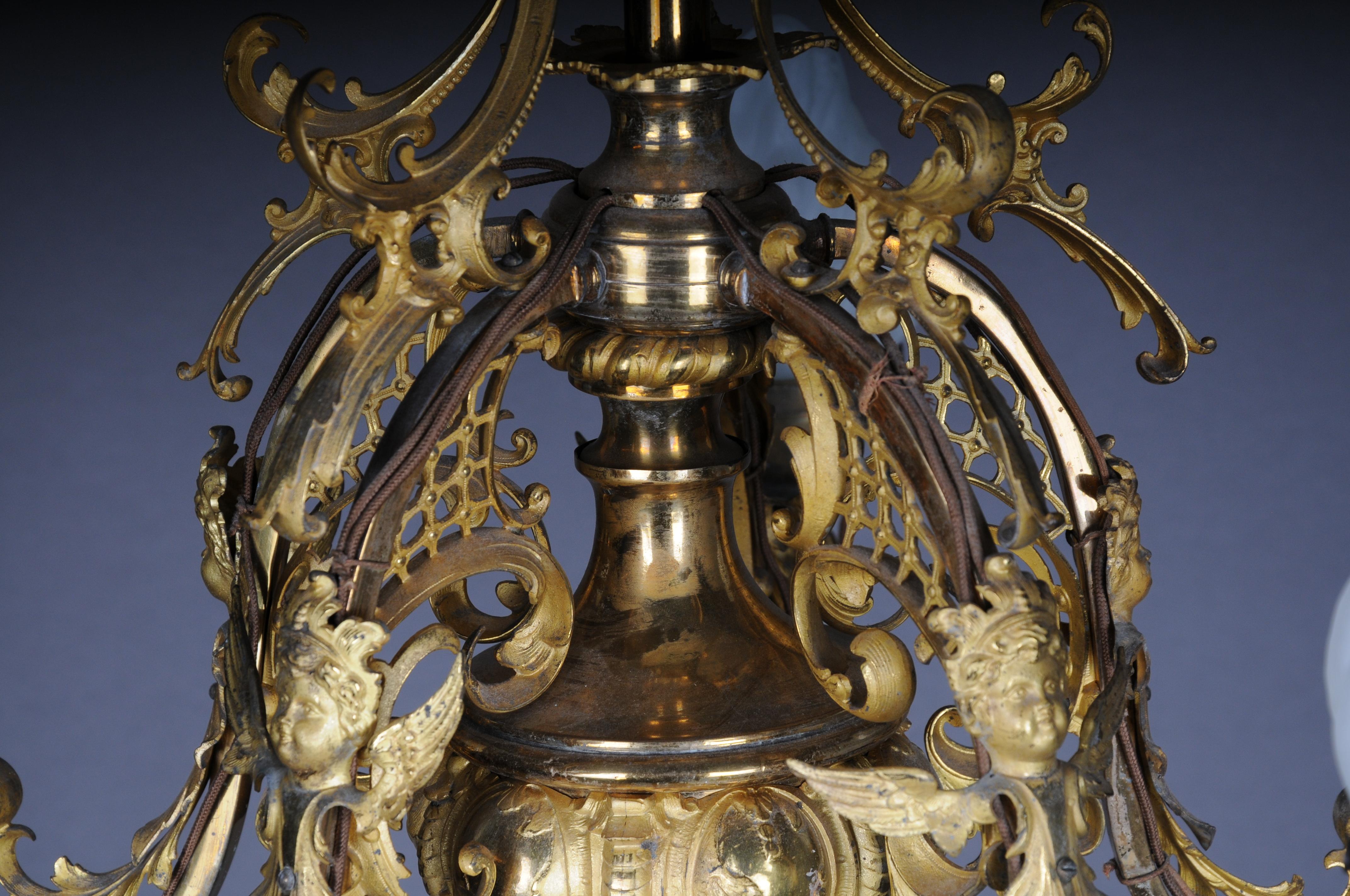 Lustre Hisorisme ancien, bronze, or, 1880 en vente 3
