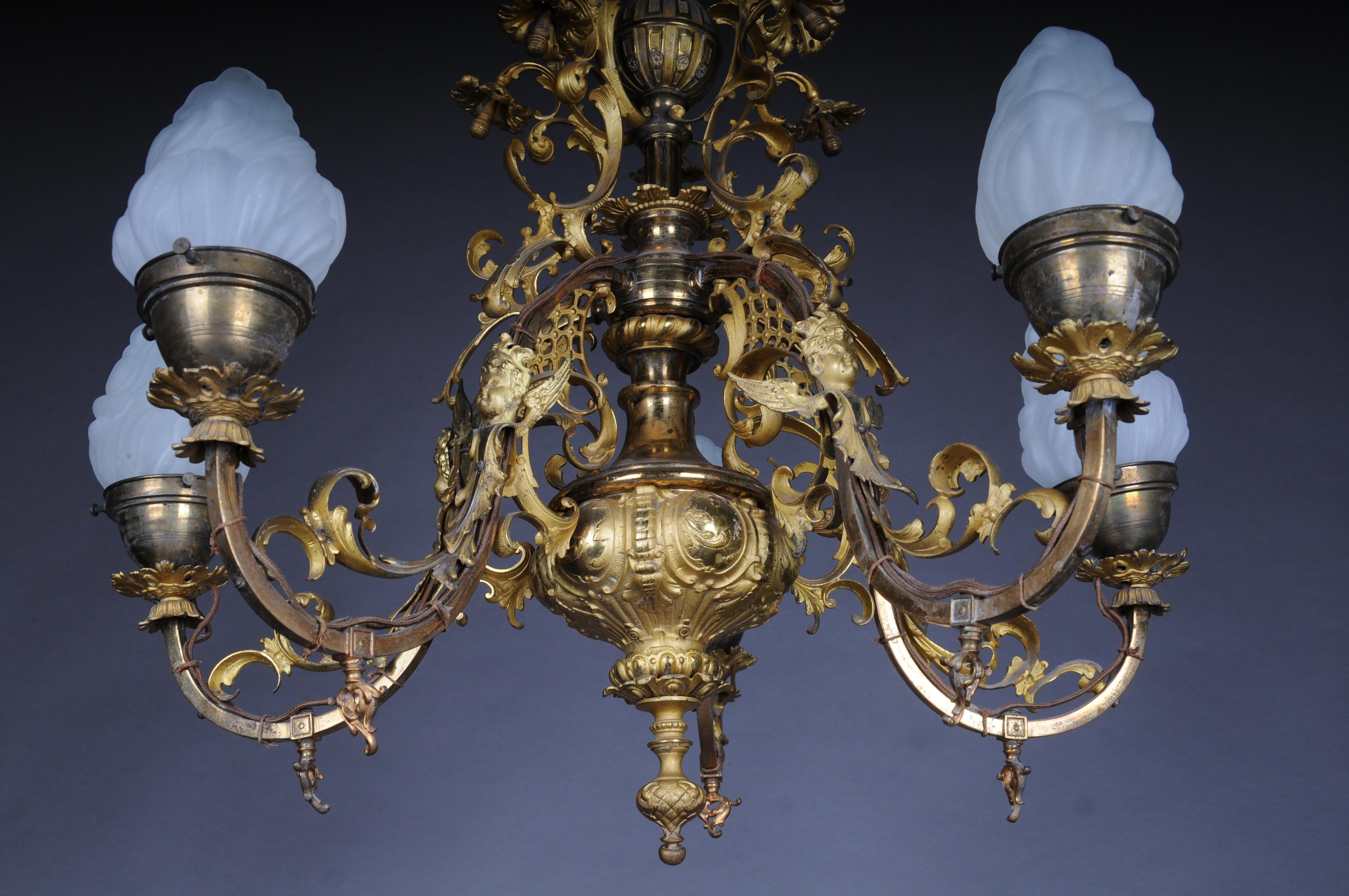 Antique Hisorism chandelier, bronze, gold from 1880 For Sale 5