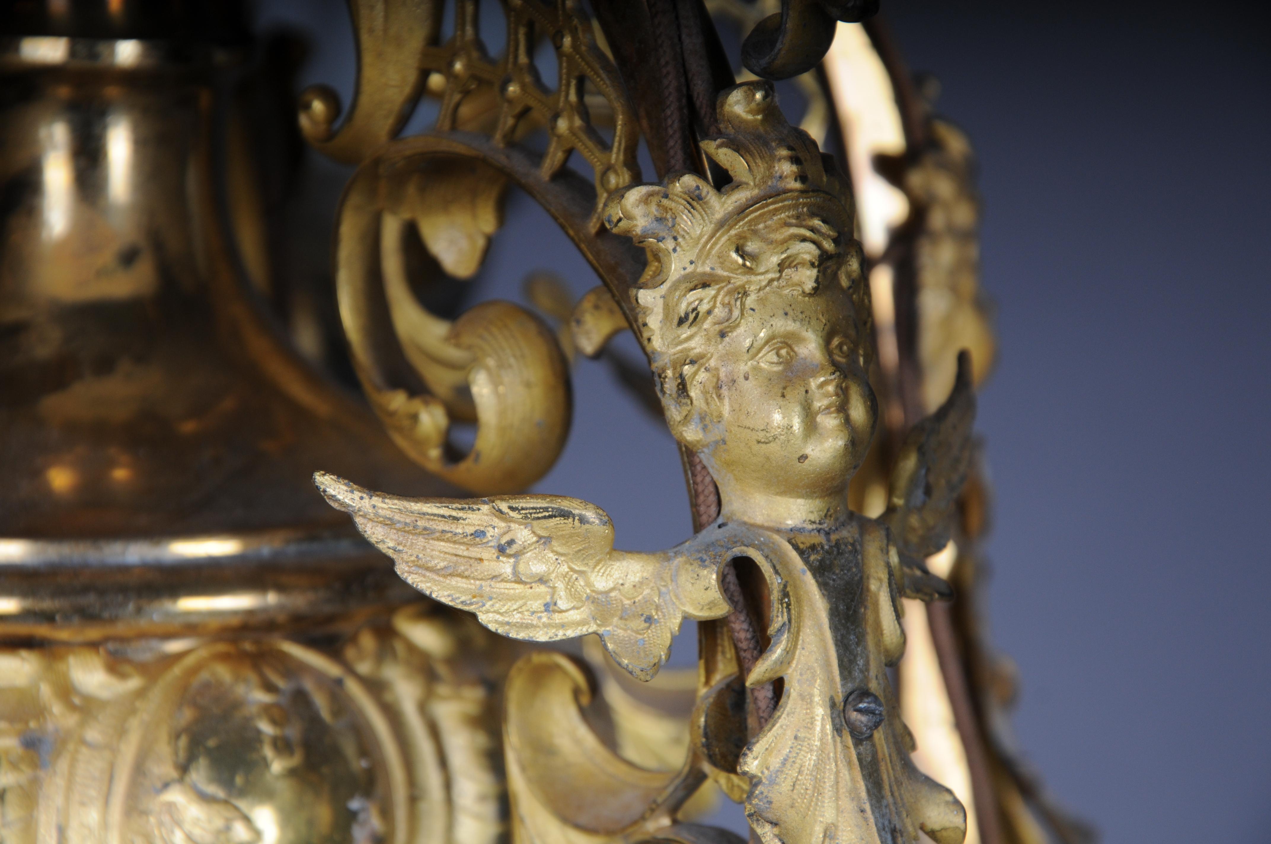 Antiker Hisorism-Kronleuchter, Bronze, Gold, aus dem Jahr 1880 im Angebot 9
