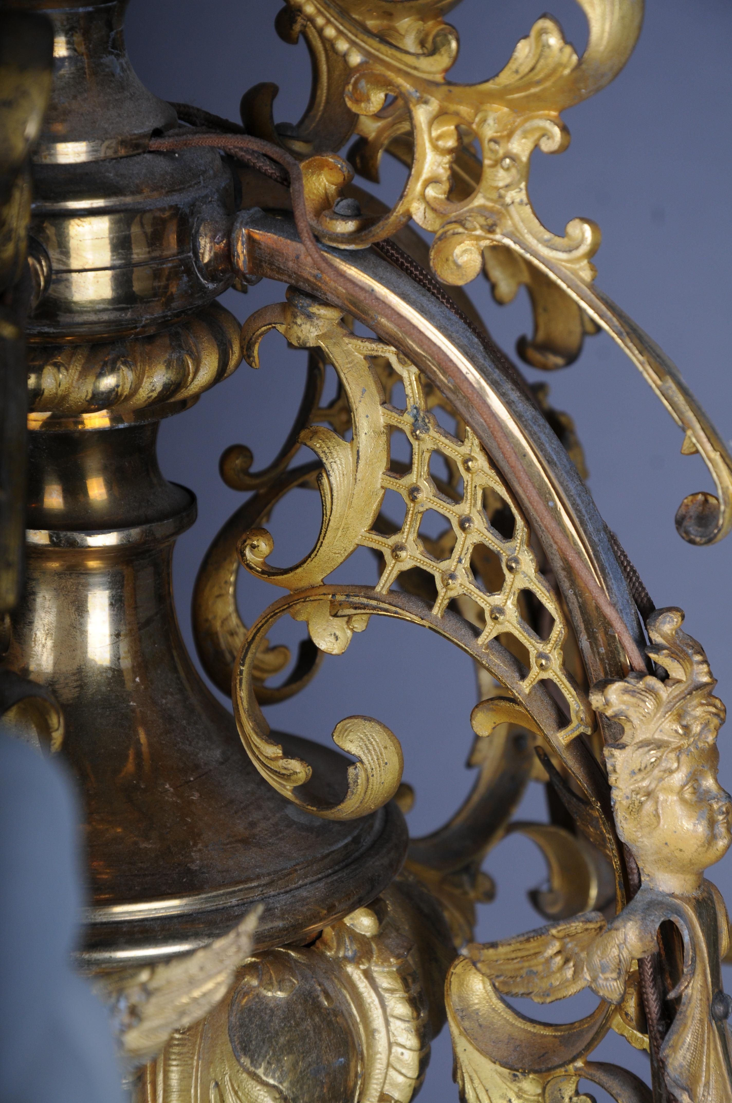 Lustre Hisorisme ancien, bronze, or, 1880 en vente 10