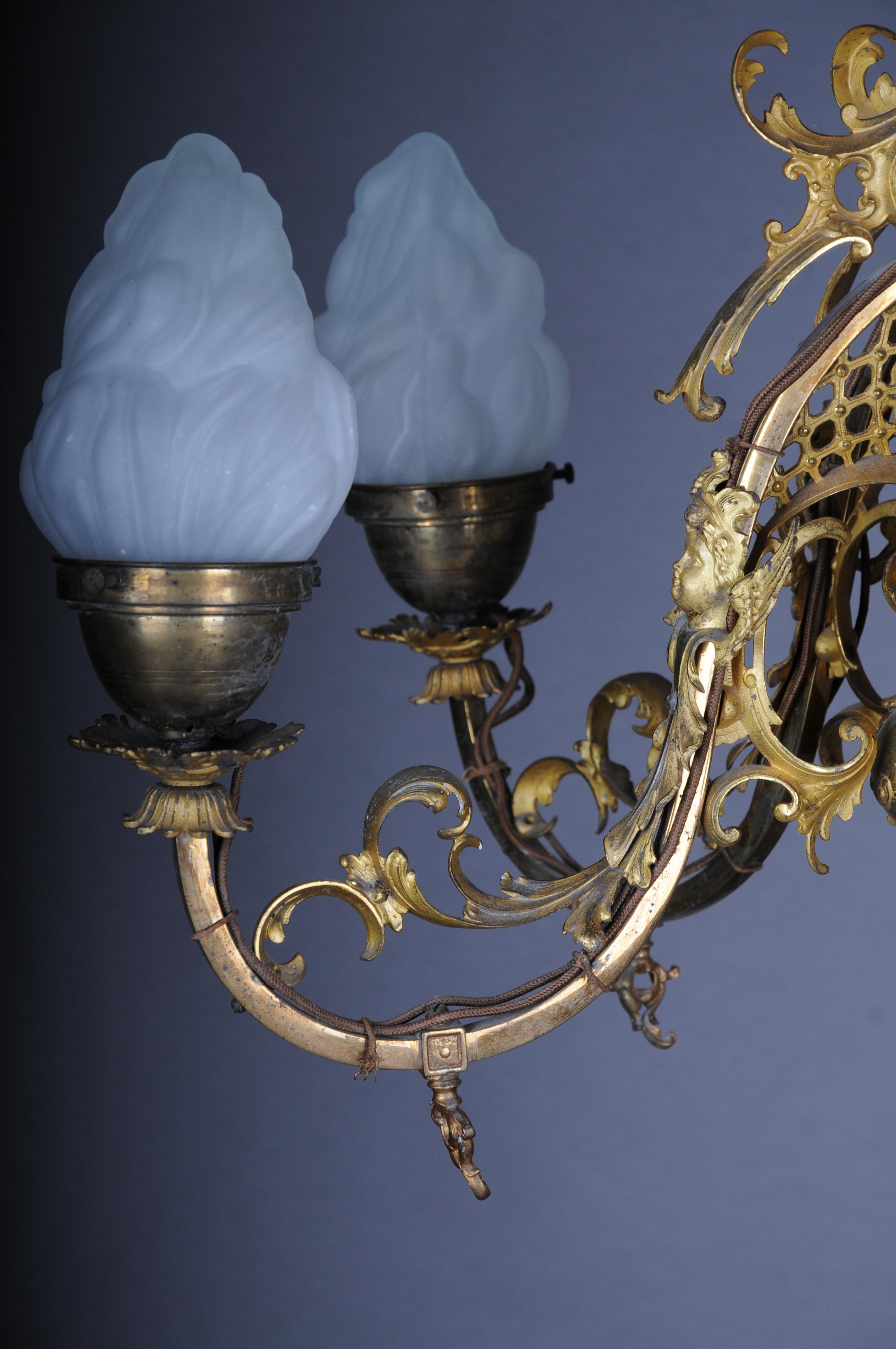 Lustre Hisorisme ancien, bronze, or, 1880 en vente 11