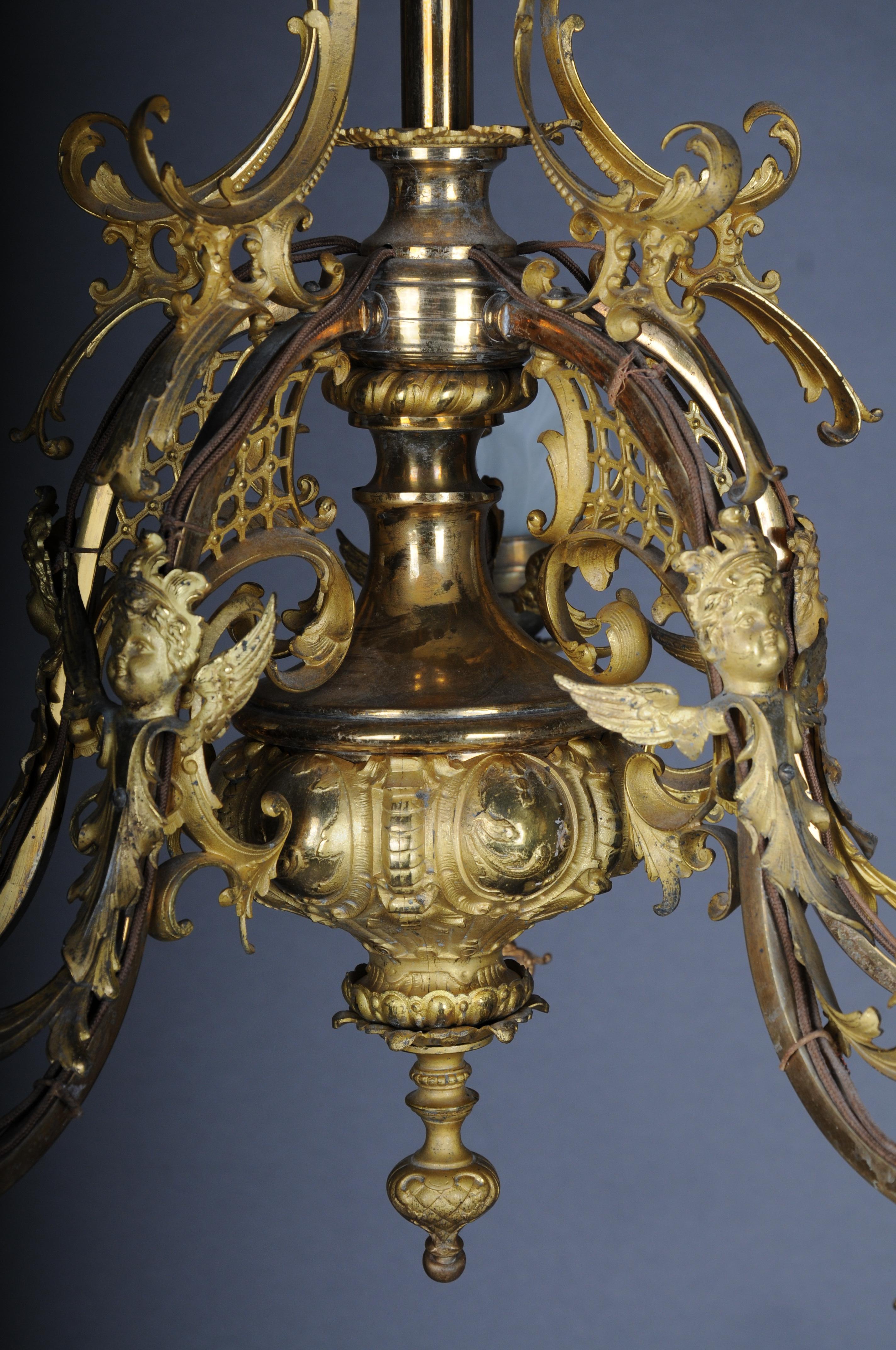 Gilt Antique Hisorism chandelier, bronze, gold from 1880 For Sale