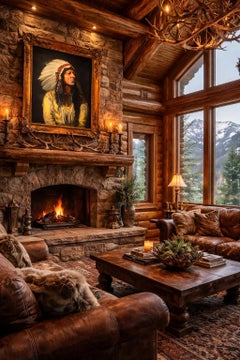 Antique Historic Native American Chief Sitting Bull Portrait by A.Champollion