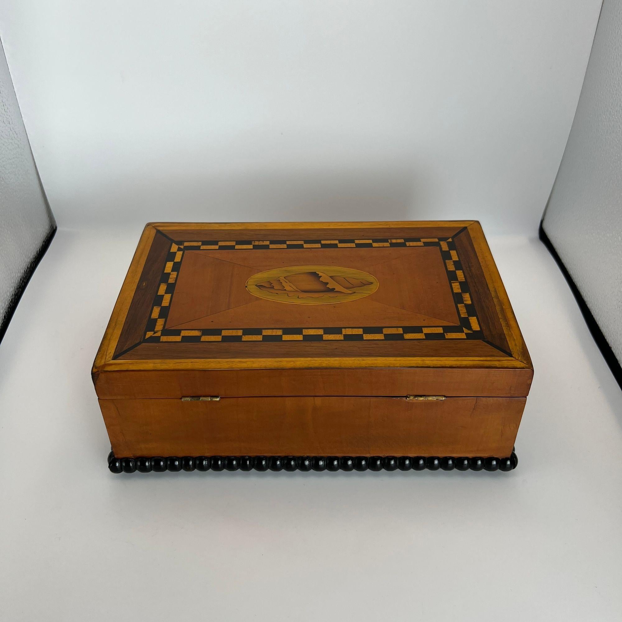 Antique Historicism Box, Birch, Marqueterie, Shell Inlay, Germany, circa 1880 For Sale 4