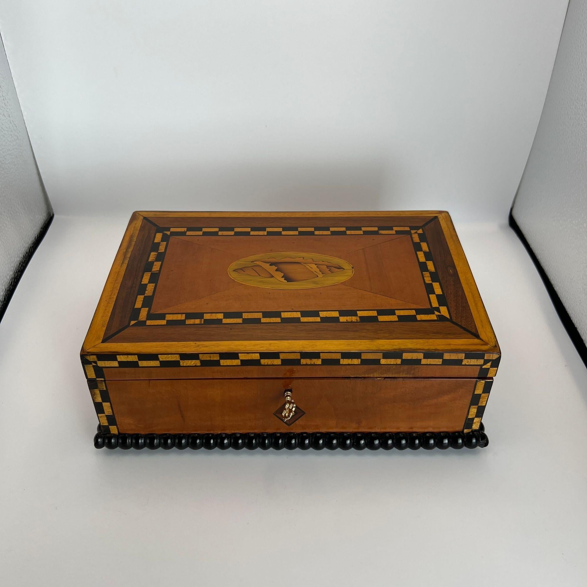 Antique Historicism Box, Birch, Marqueterie, Shell Inlay, Germany, circa 1880 For Sale 8