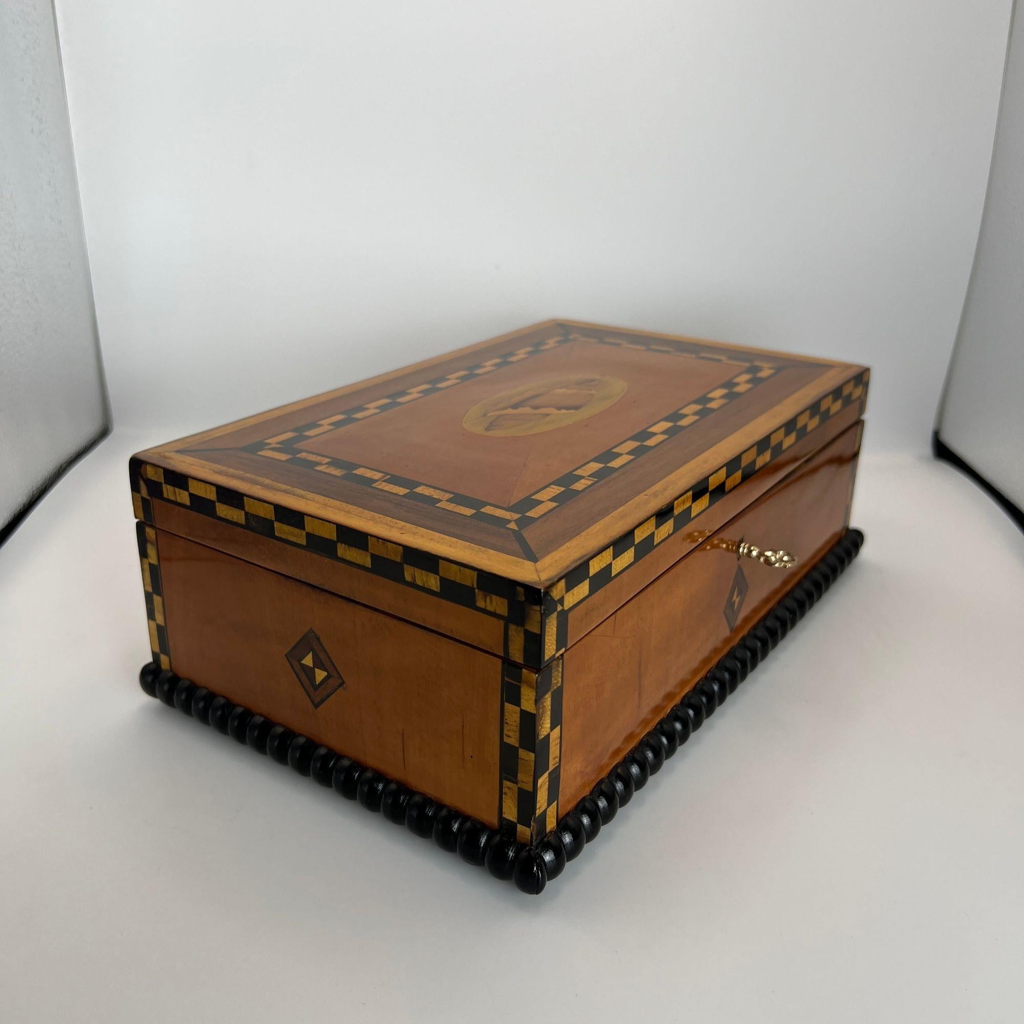 Antique Historicism Box, Birch, Marqueterie, Shell Inlay, Germany, circa 1880 For Sale 9
