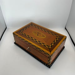 Antique Historicism Box, Birch, Marqueterie, Shell Inlay, Germany, circa 1880