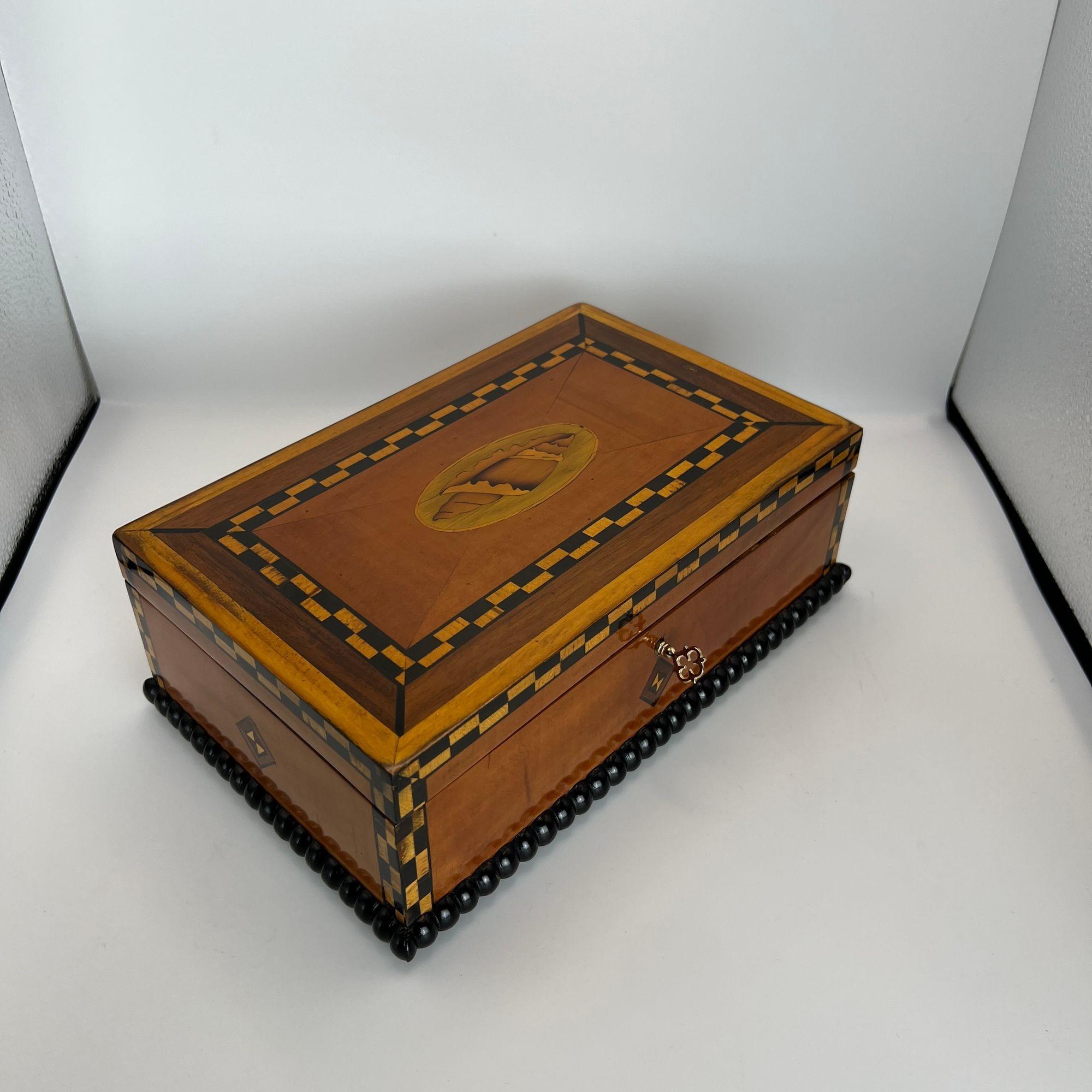 Antique Historicism Box, Birch, Marqueterie, Shell Inlay, Germany, circa 1880 For Sale 1