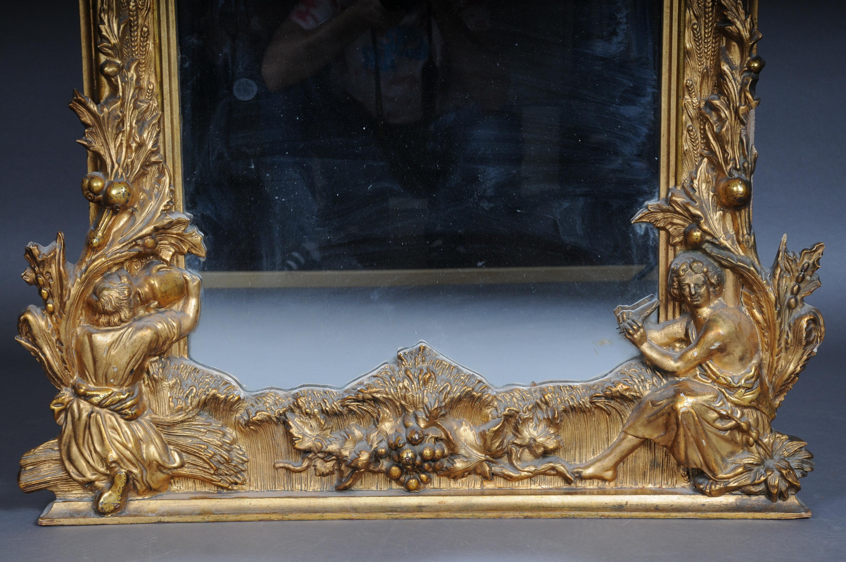 Antique Historicism Mirror, Around 1870, Gilded For Sale 3