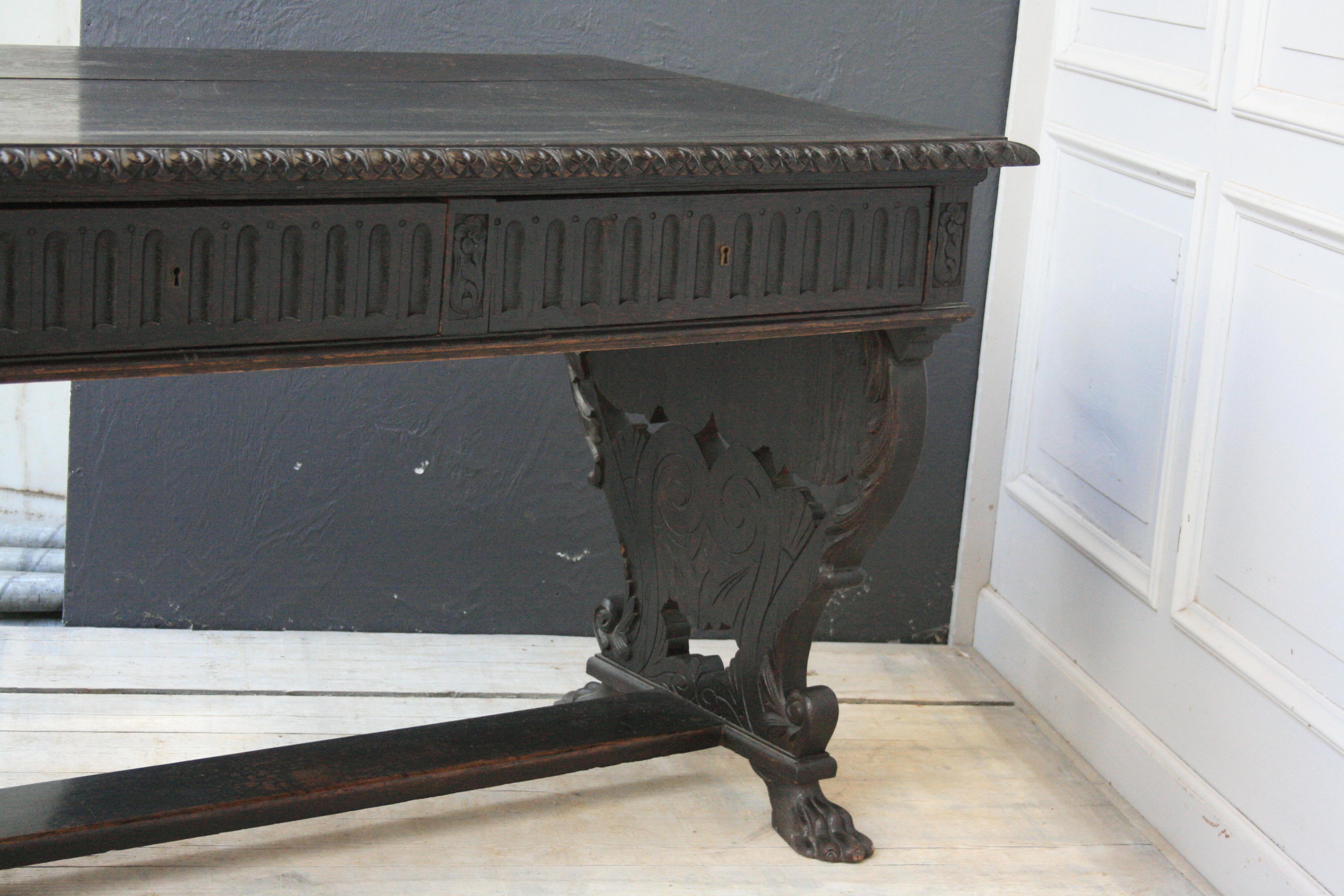 Other Antique Historicism Oak Writing Desk