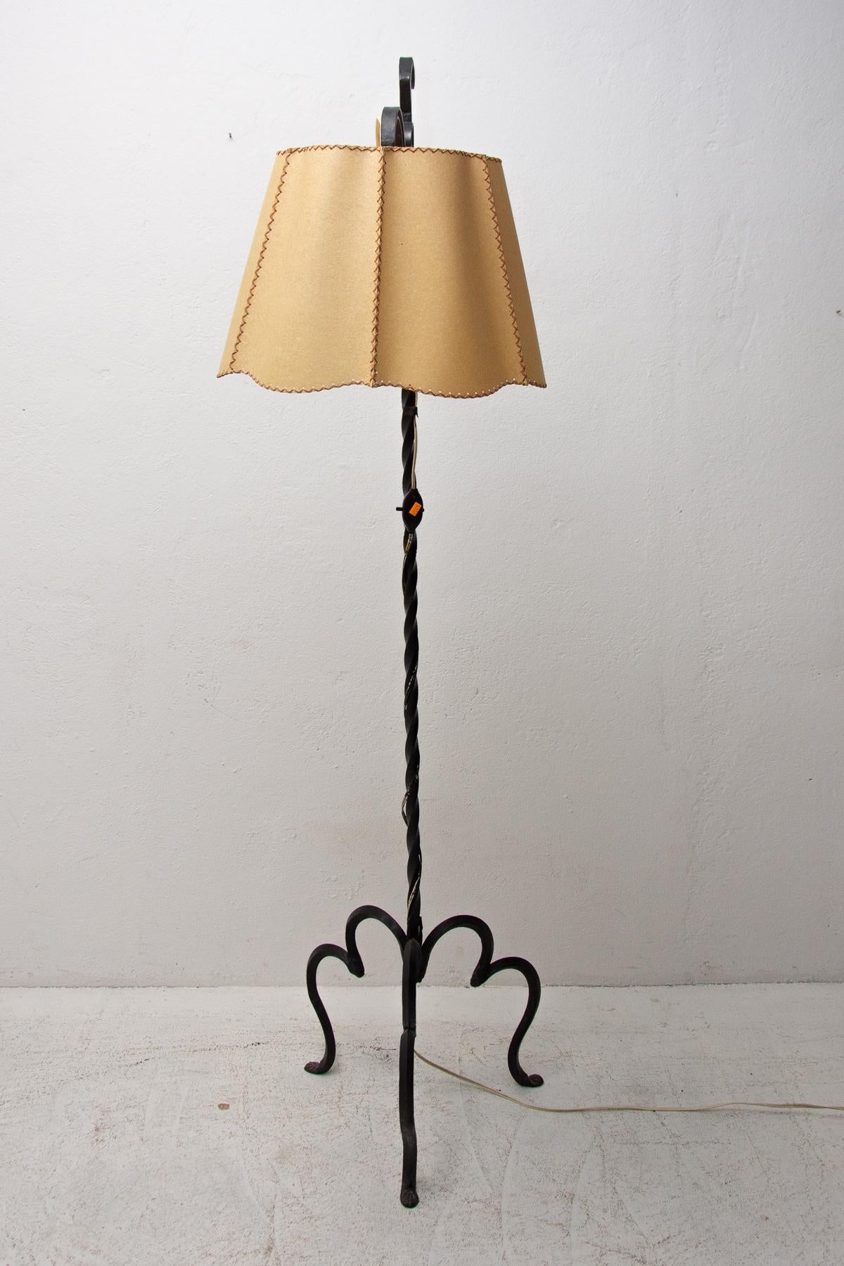 Antique Historicizing Iron Floor Lamp, 1930's, Bohemia, 1930's 2