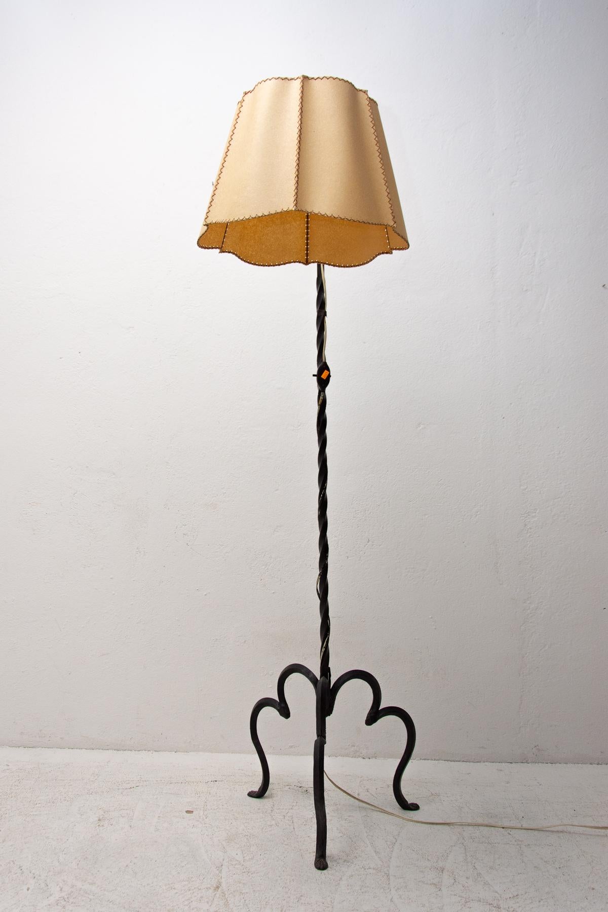 Antique Historicizing Iron Floor Lamp, 1930's, Bohemia, 1930's 3