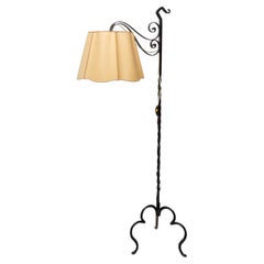 Antique Historicizing Iron Floor Lamp, 1930's, Bohemia, 1930's