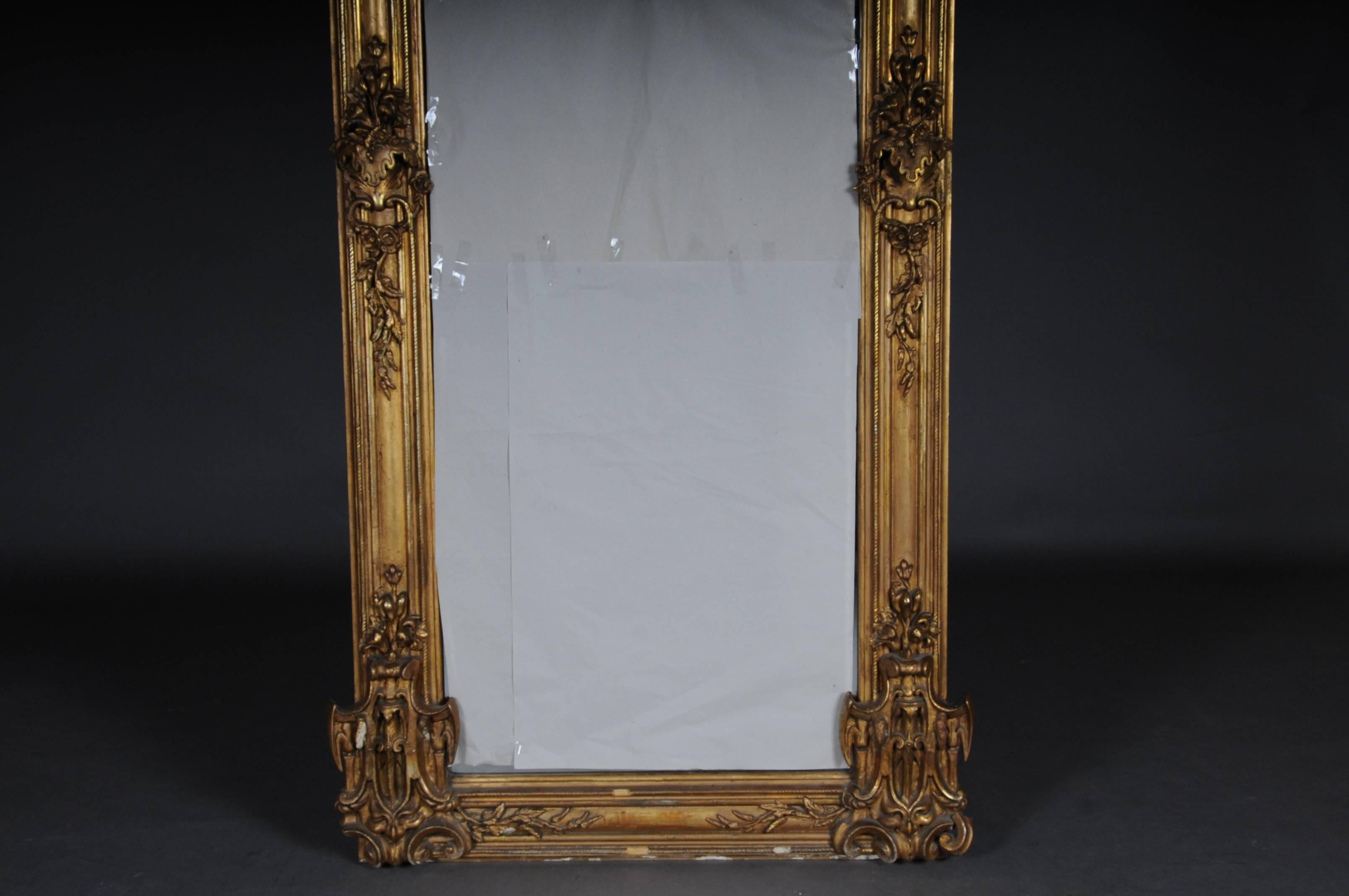 Wood Antique Historism Mirror, circa 1870
