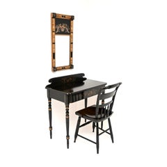Antique Hitchcock Vanity Desk with Chair and Mirror