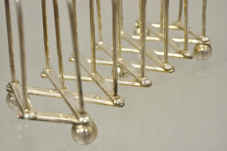 Toast Rack Expandable Antique HL and Co Silver Plated Edwardian Folding Expanding Toast Rack ...