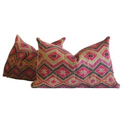 Antique Hmong Tribal Fabric Lumbar Pillows