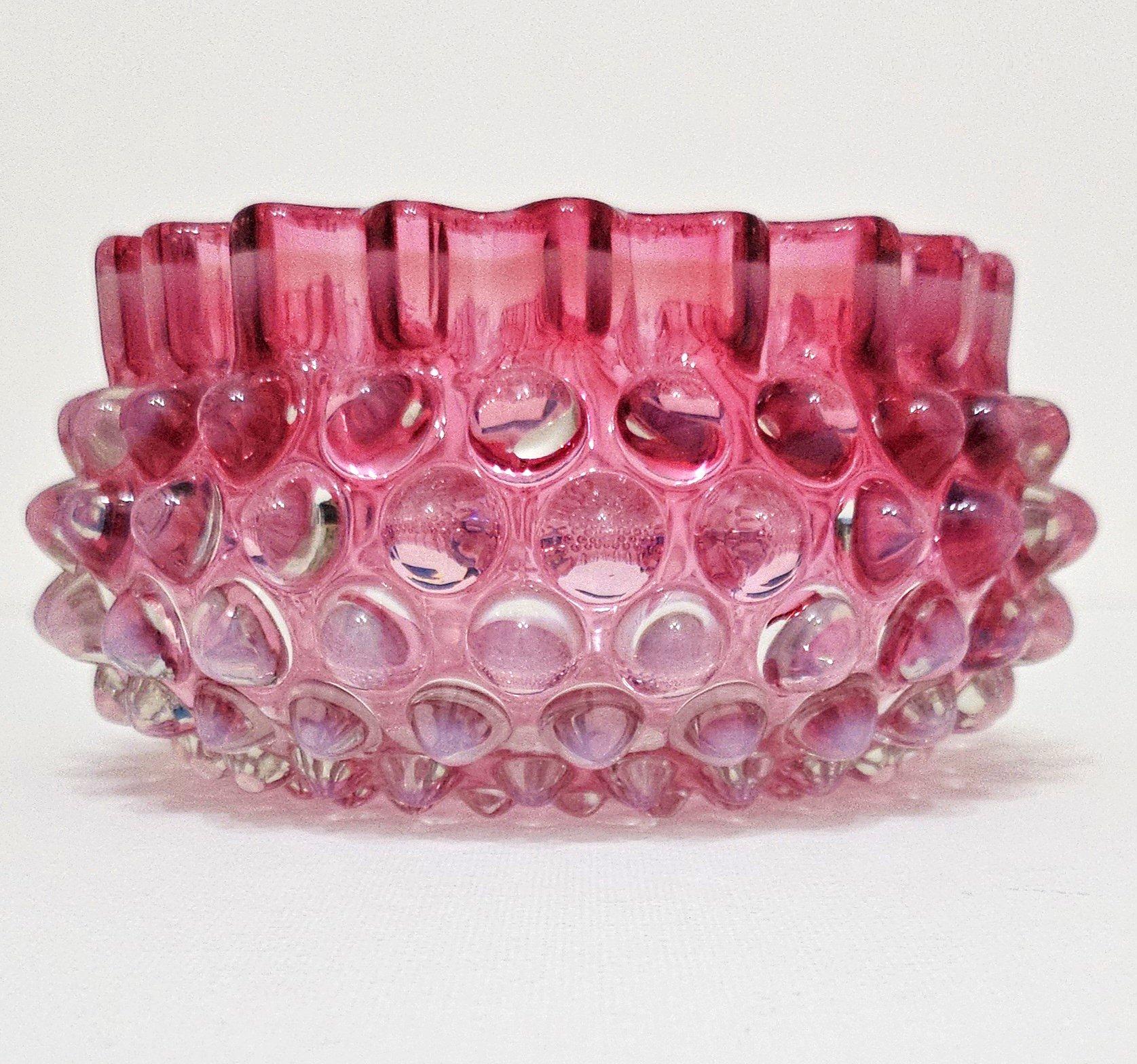 Victorian Antique Hobbs, Brockunier, & Co Dewdrop (Hobnail) Glass Bowl For Sale