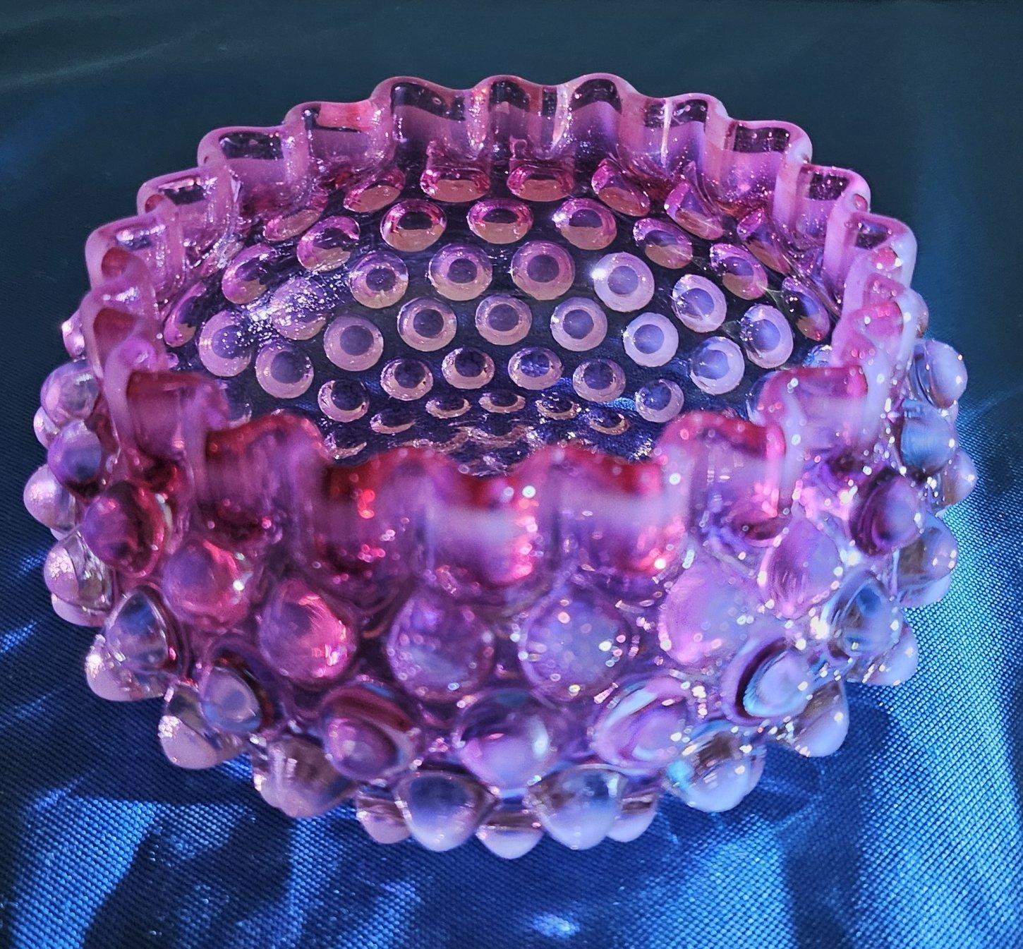 American Antique Hobbs, Brockunier, & Co Dewdrop (Hobnail) Glass Bowl For Sale