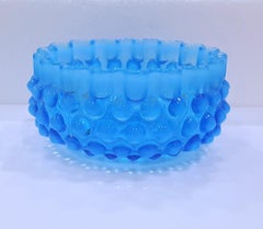 Antique Hobbs Brockunier Dewdrop (Hobnail) Glass Bowl - Blue