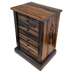 Antique Hobbs & Co. London Regency Style Exotic Zebra Wood Collector's Cabinet