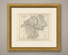 Antique Hobson Fox-Hunting Atlas Map of Westmorland, Lake District, circa 1870