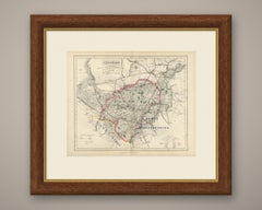 Antique Hobson Fox Hunting Map of Cheshire, Cheshire Hunt, circa 1870