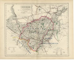 Antique Hobson Fox Hunting Map of Cheshire, Cheshire Hunt, circa 1870