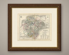 Antique Hobson Fox Hunting Map of Devonshire, Mr. Furse's Hunt, circa 1870