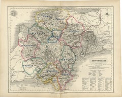Antique Hobson Fox Hunting Map of Devonshire, Mr. Furse's Hunt, circa 1870