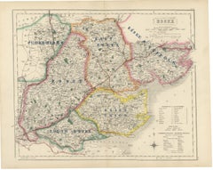Antique Hobson Fox Hunting Map of Essex, Essex Union Hunt, circa 1870