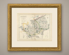 Antique Hobson Fox Hunting Map of Hertfordshire, Puckeridge Hunt, circa 1870