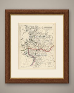 Antique Hobson Fox Hunting Map of Huntingdonshire, Fitzwilliam Hunt, circa 1870