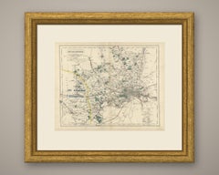 Antique Hobson Fox Hunting Map of Middlesex, Royal Staghounds, circa 1870