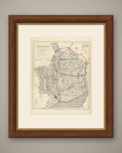 Antique Hobson Fox Hunting Map of Monmouthshire, Monmouthshire Hunt, circa 1870