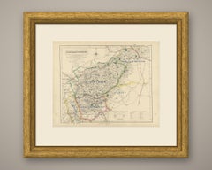 Antique Hobson Fox Hunting Map of Northamptonshire, Pytchley Hunt, circa 1870