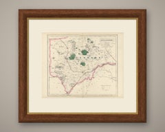 Antique Hobson Fox Hunting Map of Rutland, Cottesmore Hunt, circa 1870