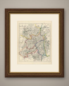 Antique Hobson Fox Hunting Map of Shropshire, Wynnstay Hunt, circa 1870